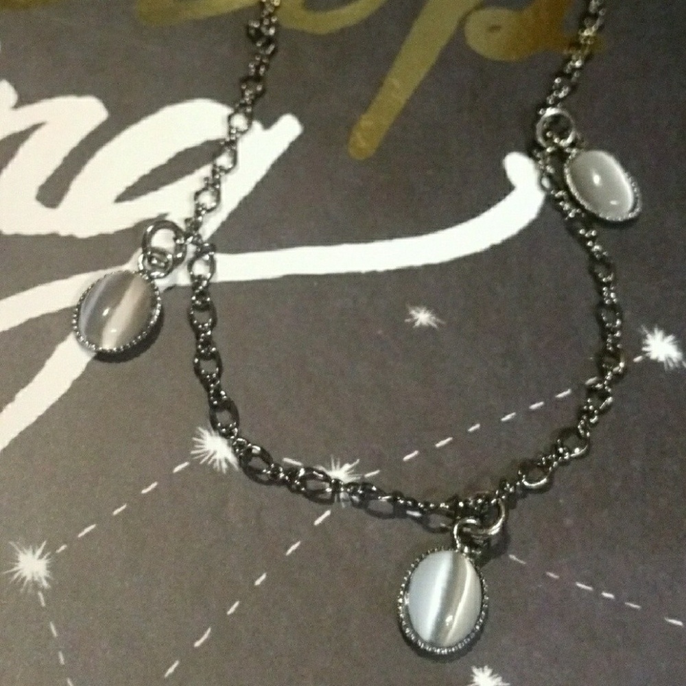 Grey Cat Eye Drop Anklet ⚡